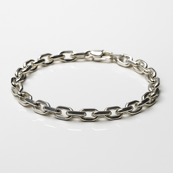 Pulseira de Prata 925 Elos de Cadeado