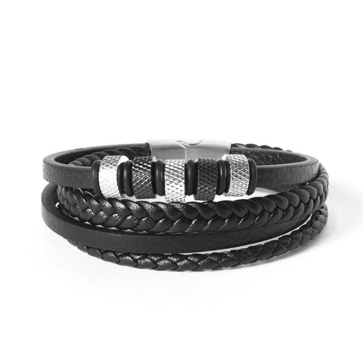 Pulseira Dual-Tone Trançada em Couro Pulseira de Couro LUHEM Acessórios Masculinos   