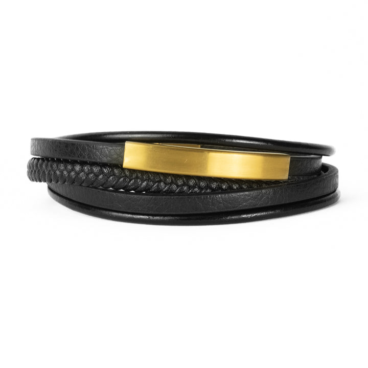 Pulseira de Couro Gold-Grain Pulseira de Couro LUHEM Acessórios Masculinos   