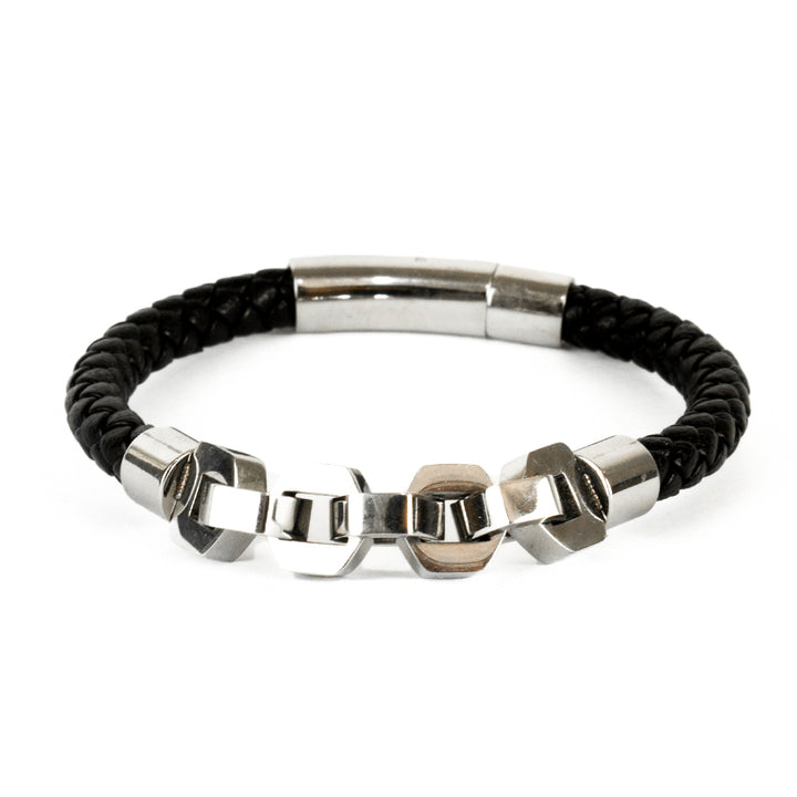 Pulseira de Couro Nightwolf Pulseira de Couro LUHEM Acessórios Masculinos   
