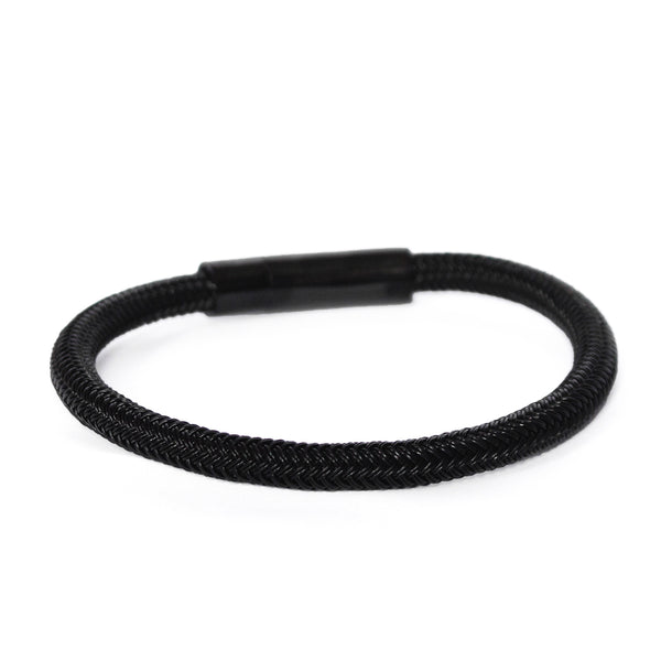 Pulseira de Malha de Aço Deep Black Pulseira de Couro LUHEM Acessórios Masculinos   