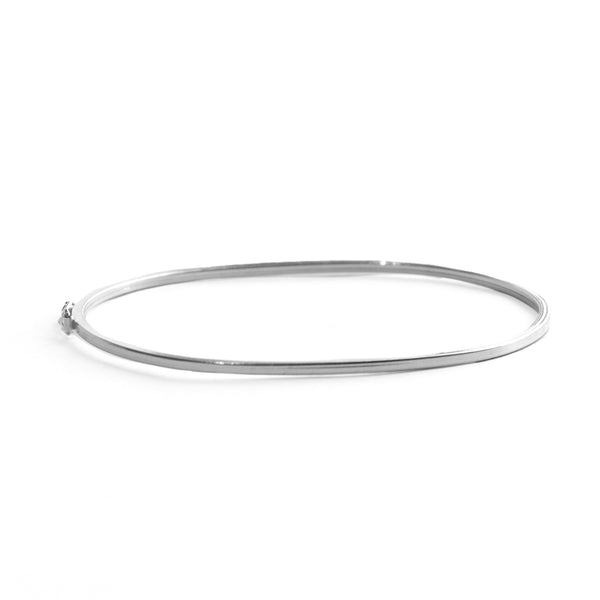Bracelete Oval Liso Prata 925