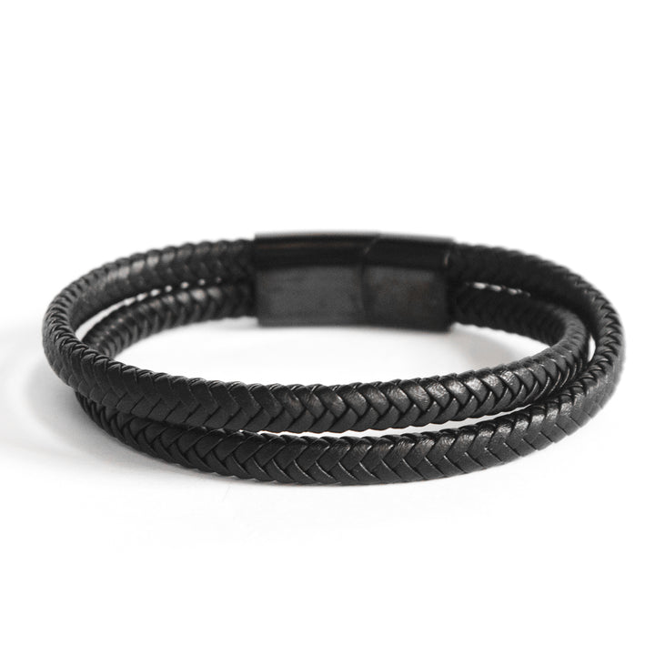 Pulseira Midnight Braid Pulseira de Couro LUHEM Acessórios Masculinos   