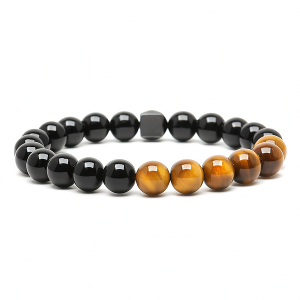 Pulseira de Pedra Ônix com Olho de Tigre Luhem