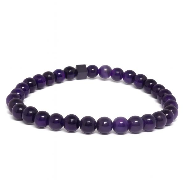 Pulseira Pedra Olho de Tigre Roxa Luhem