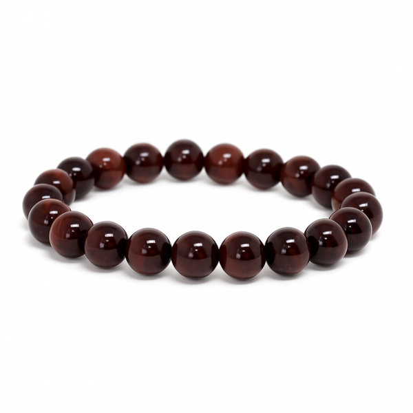 Pulseira Pedra Olho de Tigre Vermelho Luhem