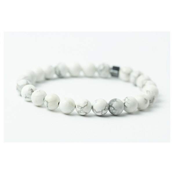Pulseira Masculina em Pedra Howlita Branca Pulseiras em Pedras LUHEM Default Title  