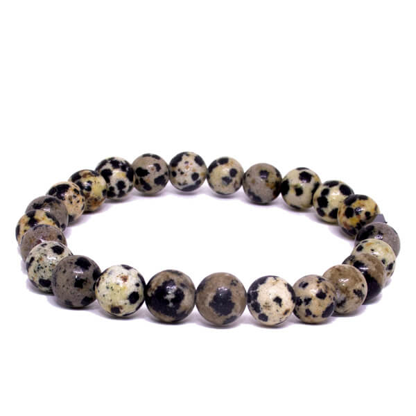 Pulseira Pedra Jaspe Dalmata Pulseira de Pedra LUHEM   
