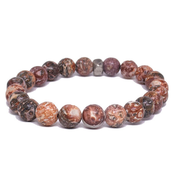 Pulseira Pedra Jaspe Vermelha Pulseira LUHEM   
