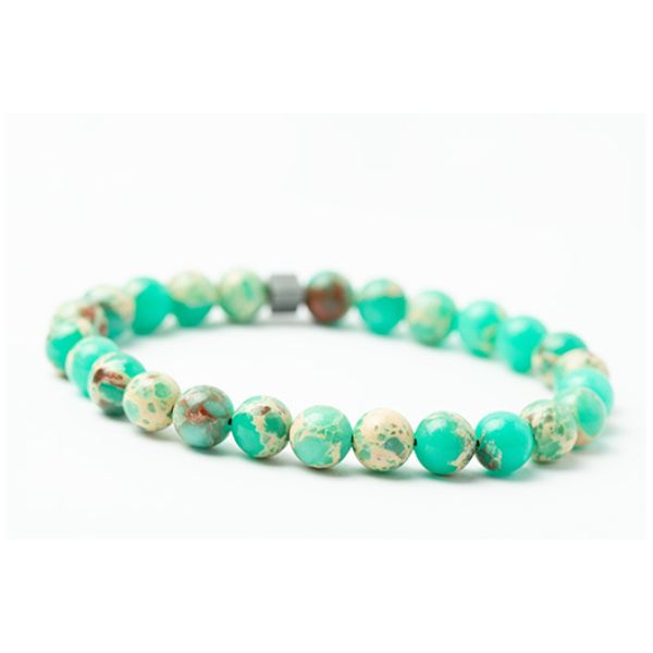 Pulseira Masculina de Pedra Malaquita Pulseiras em Pedras LUHEM Default Title  