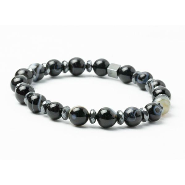 Pulseira Masculina de Pedra Obsidiana Nevada Pulseiras em Pedras LUHEM Default Title  