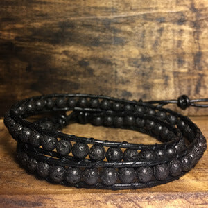 Pulseira Masculina em Pedra Chan luu Vulcânica Pulseiras em Pedras LUHEM   